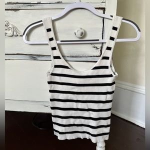 Black and white striped tank new with tags